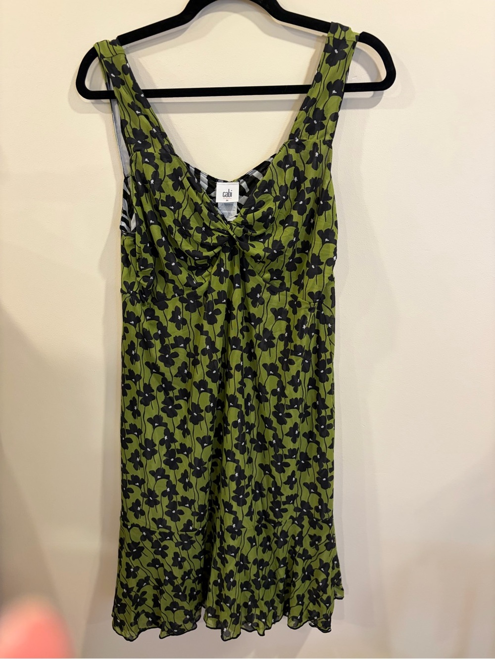 Cabi Green Floral Sleeveless Dress Size M
